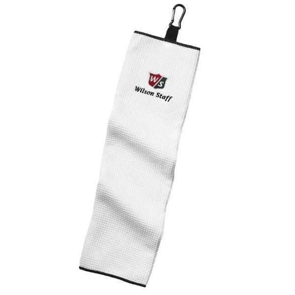WILSON STAFF TRI-FOLD MICROFIBRE GOLF TOWEL / WHITE 3 WILSON STAFF TRI-FOLD MICROFIBRE GOLF TOWEL / WHITE