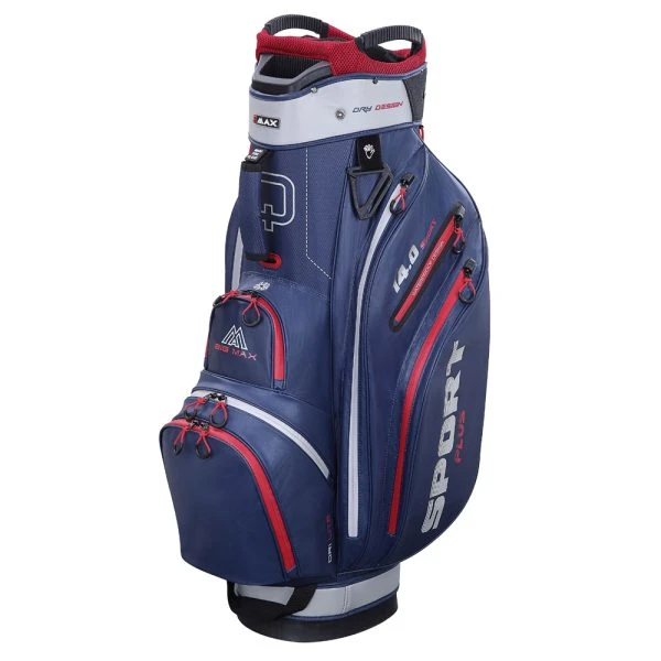 BIG MAX DRILITE SPORT PLUS GOLF CART TROLLEY BAG – NAVY / SILVER / RED 3 BIG MAX DRILITE SPORT PLUS GOLF CART TROLLEY BAG – NAVY / SILVER / RED