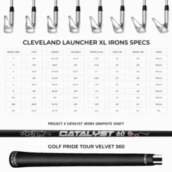 CLEVELAND LAUNCHER XL IRONS / GRAPHITE SHAFTS -Quality Golf Equipment Store CLXIGSPECS 600x600 1
