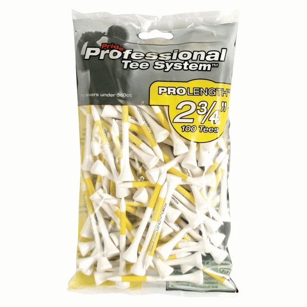 PRIDE PROFESSIONAL GOLF TEES – YELLOW 2.75″ (100 PACK) 3 PRIDE PROFESSIONAL GOLF TEES – YELLOW 2.75″ (100 PACK)