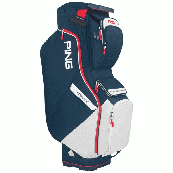 PING TRAVERSE 214 GOLF CART BAG – NAVY / WHITE / RED 3 PING TRAVERSE 214 GOLF CART BAG – NAVY / WHITE / RED