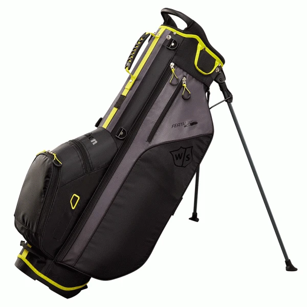 WILSON STAFF FEATHER GOLF STAND CARRY BAG – BLACK / CITRON 3 WILSON STAFF FEATHER GOLF STAND CARRY BAG – BLACK / CITRON