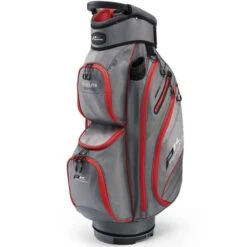 POWAKADDY DLX LITE GOLF CART BAG – GUN METAL / RED