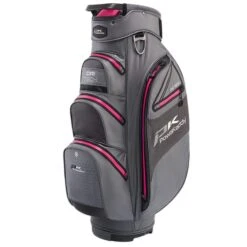 POWAKADDY DRI-TECH 14 WAY WATERPROOF GOLF CART TROLLEY BAG – GUN METAL / PINK