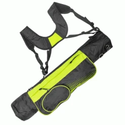 LONGRIDGE 5” DUAL STRAP GOLF PENCIL BAG – BLACK / LIME